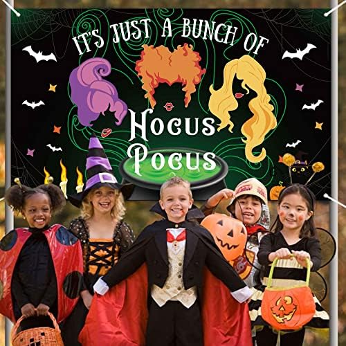 Halloween Hocus Pocus decoratiuni Partidul Consumabile fundal Banner, extra mare vrăjitoare surori fundal pentru interior în