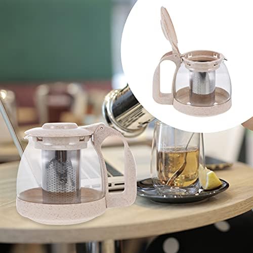 Bedtonzon 2pcs detașabile înflorit cu frunze sigure gri ceainică accesoriu din sticlă apă- folosiți oală de cafea gospodărie