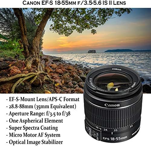 Aparat foto Canon EOS Rebel T7 DSLR cu obiectiv de 18-55 mm și 75-300 mm + 5 pachet Software de editare foto/Video și Kit de