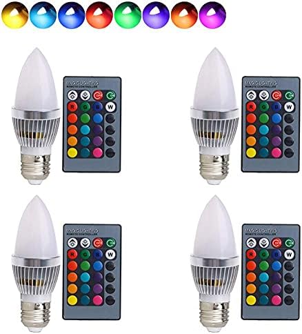 Maotopcom LED RGB bec 3w Culoare Schimbarea becuri cu telecomanda, E26 bază 16 culori 4 moduri Dimmable Decorative bec pentru