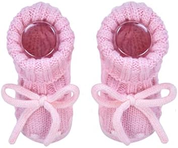 Primii pași pentru fetiță și băieți set șosete și șosete pentru sugari, cizme calde și beanie cu pompomuri, 0-6 luni