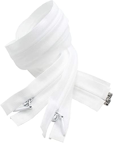 Invisibile Light Greutate Light White Separarea fermoarelor YKK pentru haine, meșteșuguri și proiecte de cusut - culoare: alb