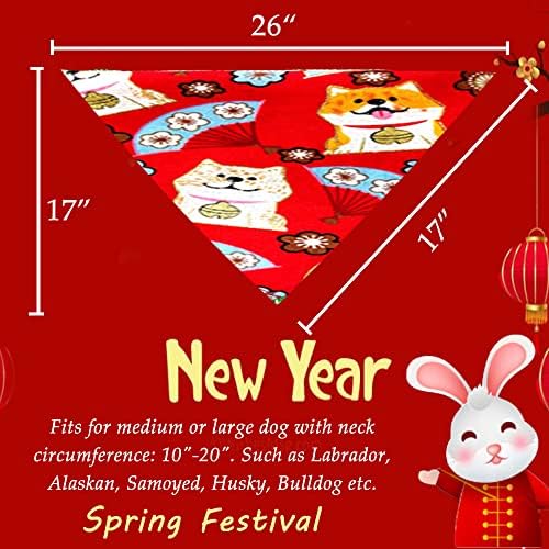 Costume pentru câini Bandanas Triunghi Reversibil Eșarfă pentru animale de companie Festival de primăvară de Anul Nou pentru
