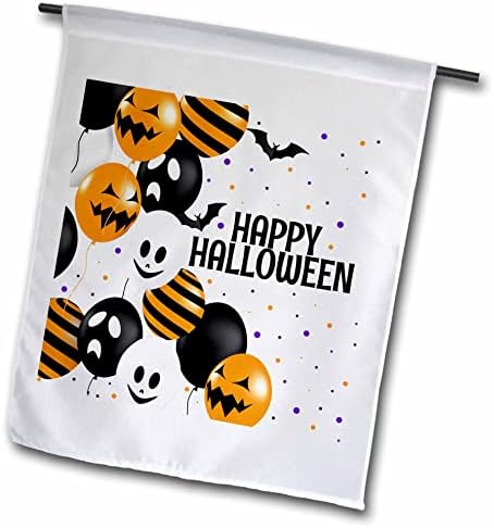 3Drose baloane de Halloween cu fețe în portocaliu și negru pentru Halloween - steaguri