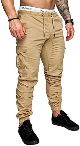 Pantaloni de salon xiaxogool, pantaloni de marfă cu talie joasă pentru bărbați joggers pulover pantalon casual slim fit chino
