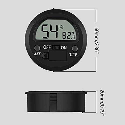 WALNUTA rotund digital încorporat termometru higrometru pentru trabuc Cutie Pet Reptile Casa temperatura Monitor Umiditate