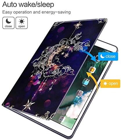 All-New HD 8 plus tabletă, Kindle Fire HD 8 Case 10th Generation 2020 Stand pliant PU PELE SLIM Smart Cover cu trezire automată/somn pentru Fire Tablet 2020, Moon Star Galaxy Floral