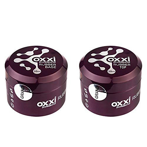Oxxi Professional Set 2 sticle Grand Base de cauciuc 30ml. + Grand Rubber Top 30ml. / 1.01 fl oz fără gel de perie LED/ UV