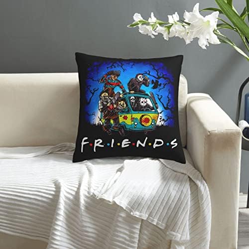 Ubeton drăguț Prieteni Horror aruncă Pillow Cover Clasic Horror Movie Home Home Decorative Square Pillow Case pentru Horror