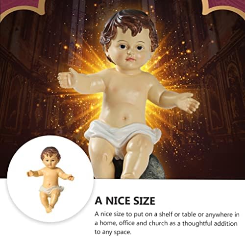 Gadpiparty rășină bebeluș Iisus figurină Statuie religioasă pentru sugari Nativitate Figurină colecție Sfânta credință Daruri