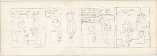 Fred Thomas a semnat conceptul original de benzi desenate de artă benzi creion panou desen animat 1966 vagabonzi-bun ol Bo