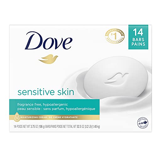 Dove Beauty Bar mai hidratant decât săpunul de Bar pentru o piele mai moale, fără parfum, hipoalergenic Beauty Bar piele sensibilă