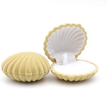 Zhome Shell forma minunat nunta cutie inel de logodna pentru cercei colier bratara bijuterii Display cadou alb