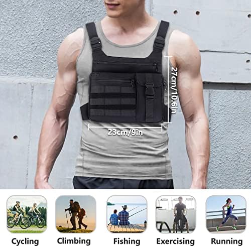 KINGSLONG Tactical Chest Bag Lightweight chest Pack, rezistent la apă Running Pack suport pentru telefon pentru antrenamente,