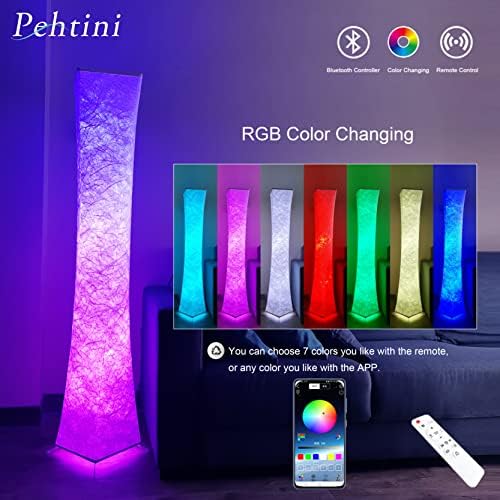 Lămpi de podea Pehtini pentru living lampă de podea cu LED de 61, lampă de colț,lampă de podea care schimbă culoarea RGB,lampă