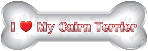 iLeesh Îmi place Cairn Terrier Bone Car Magnet, crom reflectorizant