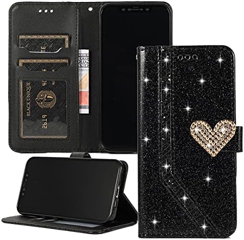 XYX portofel caz pentru Samsung A54 5G, Bling Glitter dragoste diamant Cataramă PU piele Flip caz pentru Galaxy A54 5g, Roz