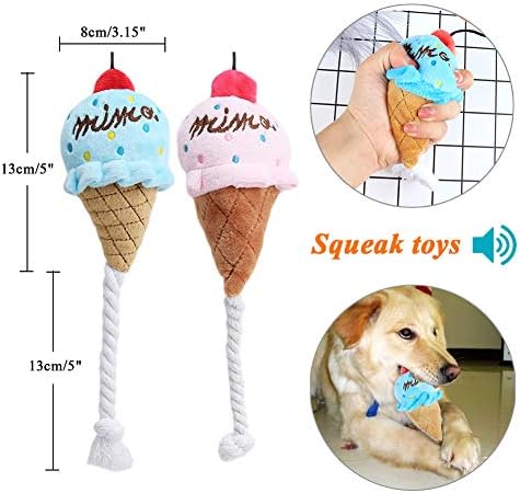TVMALL Dog Birthday Bandana Hat Banner Set-consumabile pentru petreceri de ziua de naștere-Squeaky ice Cream jucărie de pluș