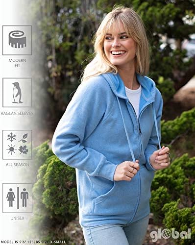 Global Blank Super-Soft Fleece Panouri pentru bărbați și femei, glugă cu zip-up