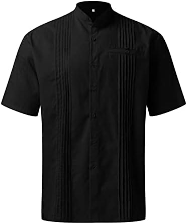 Elogoog Cămăși casual pentru bărbați pentru bărbați cu mânecă scurtă cămăși în jos Tricouri supradimensionate pentru bărbați