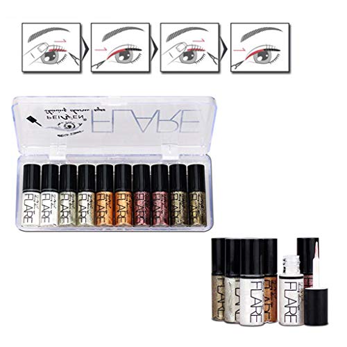 Portabil 5 culori metalice strălucitoare Smoky Eyes Eyeshadow impermeabil Glitter3. 5ml