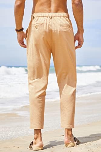 Pantaloni de bumbac pentru bărbați Coofandy Pantaloni elastici Pantaloni ușori casual Slim Fit Yoga Beach Pantaloni cu buzunare