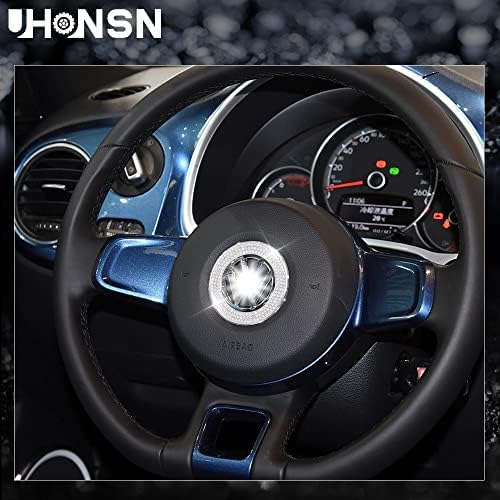UHONSN pentru 2012-2022 VW Beetle volan emblema decalcomanii autocolant auto interior Metal logo Cover Auto Bling Accesorii