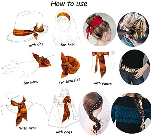 Kcctoo 2/6 / 10pack eșarfă saci pentru femei geantă de mână eșarfe trupa păr gât eșarfe moda cadouri