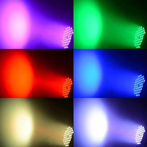 Seven Stars 54 LED PAR LIGHT, RGB 3-in-1 DJ lumini de scenă sunet activat pentru petreceri 3/7 canale DMX Uplight pentru petrecerea de Crăciun, biserică, nuntă, muzică live, concerte, evenimente
