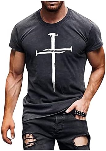 Bărbați T-shirt maneca scurta V gât Tricouri Moda Trendy vacanta bumbac Grafic vara Tricouri