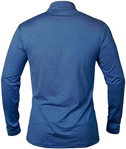 Cămăși sportive active de bărbați Mansdour pentru bărbați sferturi cu mânecă lungă cu mânecă lungă care rulează topuri pulover în aer liber