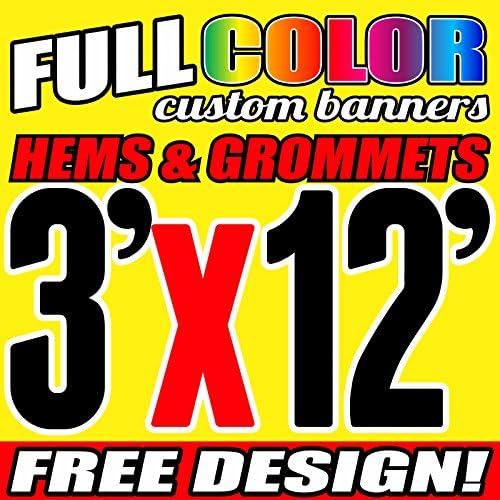3 'x 12' COLOR COLOR COLOR CUMPĂRĂ BANNER CUMPĂRĂ 13OZ VINYL HEMS & GROMMETS Design gratuit de BannersOutlet SUA