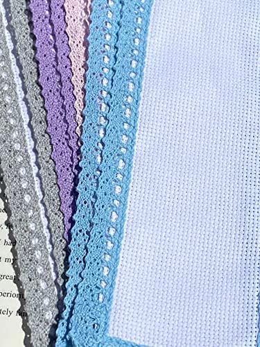 8pcs din dantelă colorată, 14ct AIDA Fabric DIY Blank Cross Cross Stitch Market, Blank Cross Stitch Book Mark