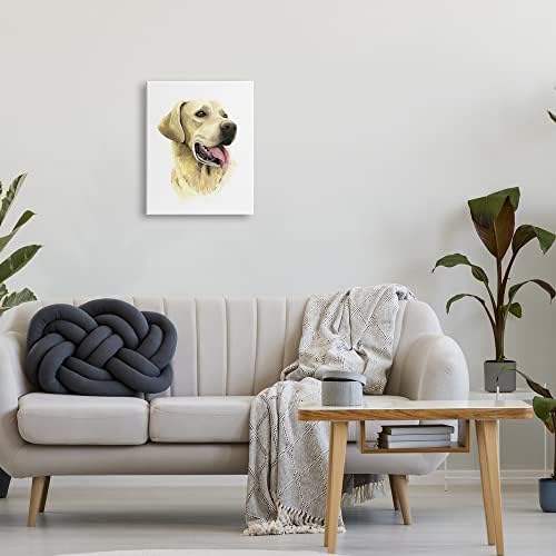 Stupell Industries Labrador Retriever Expresie portret energetică Pictură pentru animale de companie, design de Grace Popp