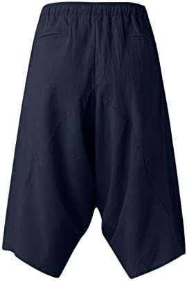 Pantaloni elastici pentru bărbați pantaloni bărbați vara Casual cordon talie mijlocie bumbac Vrac decupate Bloomers cu Casual