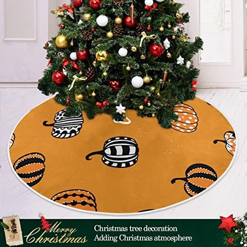 Oarencol Pumpkins amuzant de Halloween Orange Christmas Arbore Fustă de 36 inch Xmas Holiday Party copac decorațiuni Mat