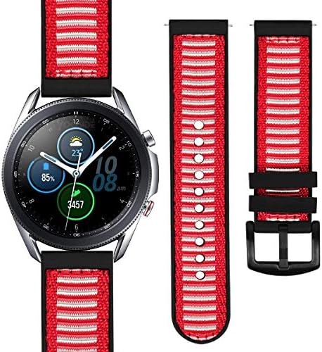 Benzi de ceas Abanen pentru Samsung Galaxy Watch 4 40mm/44mm, 20mm Rapid Rapid Nylon nylon hibrid curea siliconică pentru Galaxy