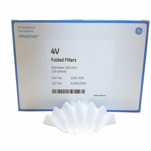 Ge Bio-Sciences 1204-0185 hârtie de filtru pliată calitativă, grad 4V, cerc 18,5 cm