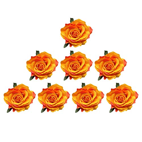 Clip de păr de mireasă 8pcs elegant de trandafir mare, cu flori de trandafir, trandafiri de păr de flori, broșă de nuntă, accesorii