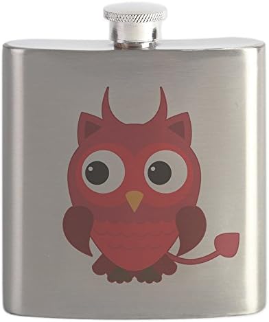 Hip Flask Little Spooky Owl Devil Monster