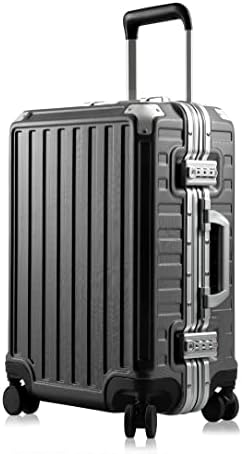 LUGGEX Hard Shell Carry On bagaje cu cadru din aluminiu- PC fără valiză cu fermoar - 4 colțuri metalice călătorie fără