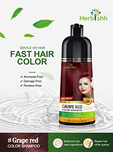 Șampon Herbishh Hair Color pentru păr gri-șampon natural pentru vopsirea părului-colorează părul în câteva minute-de lungă