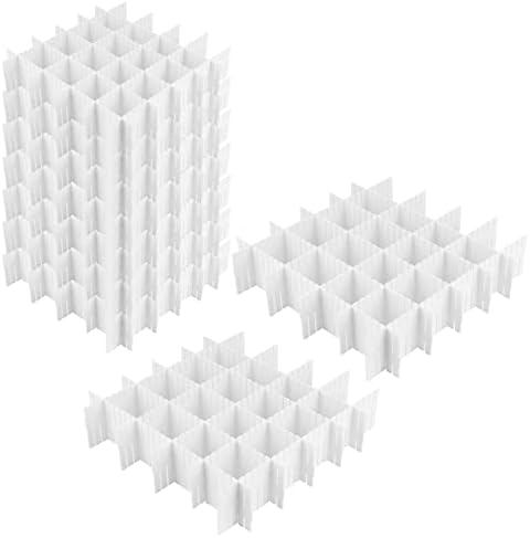 JOIKIT 64 pachet alb din plastic DIY grila sertar separatoare, plastic birou sertar separatoare, reglabil sertar separator