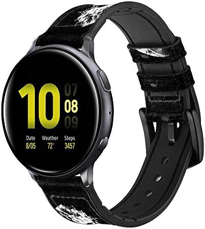 CA0163 Moon Yin-Yang Leather & Silicon Smart Watch Band curea pentru Samsung Galaxy Watch, Watch3 Active, Active2, Gear Sport,