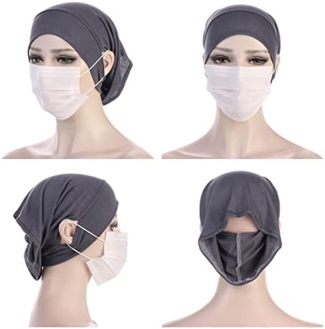 Cntqiang 4 piese musulman hijab Undercap cu gaură de ureche subscară de capac interior tricou hijabs tube bonnet capace turban