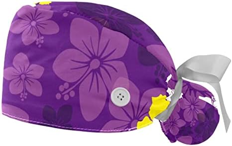 Tropicale violet floare florale de lucru capac cu Sweatband Cap reglabil acoperi bufant pălărie