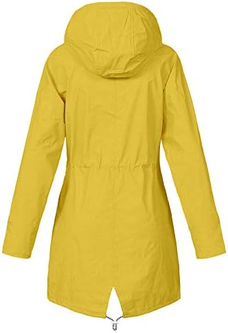Femei Fleece căptușite ploaie jacheta Maneca lunga Windbreaker sport jacheta cu glugă Zip sus ușoare sacou lung haina