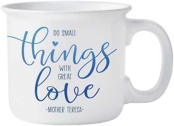 Face lucruri mici cu mare dragoste mama Teresa cana de cafea cu trupa cadou 13 uncie Inspirational Stoneware cana de cafea…