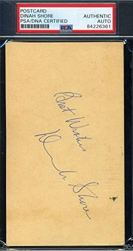 Dinah Shore PSA ADN COA semnat 1958 GPC autograf poștal