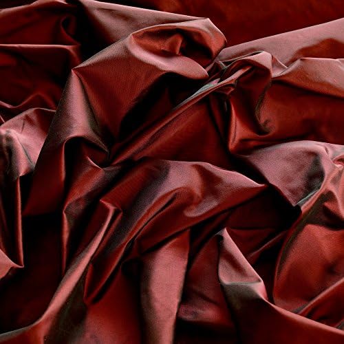 Tafta de mătase roșie burgundă, țesătură de mătase , lângă curte, lățime de 54